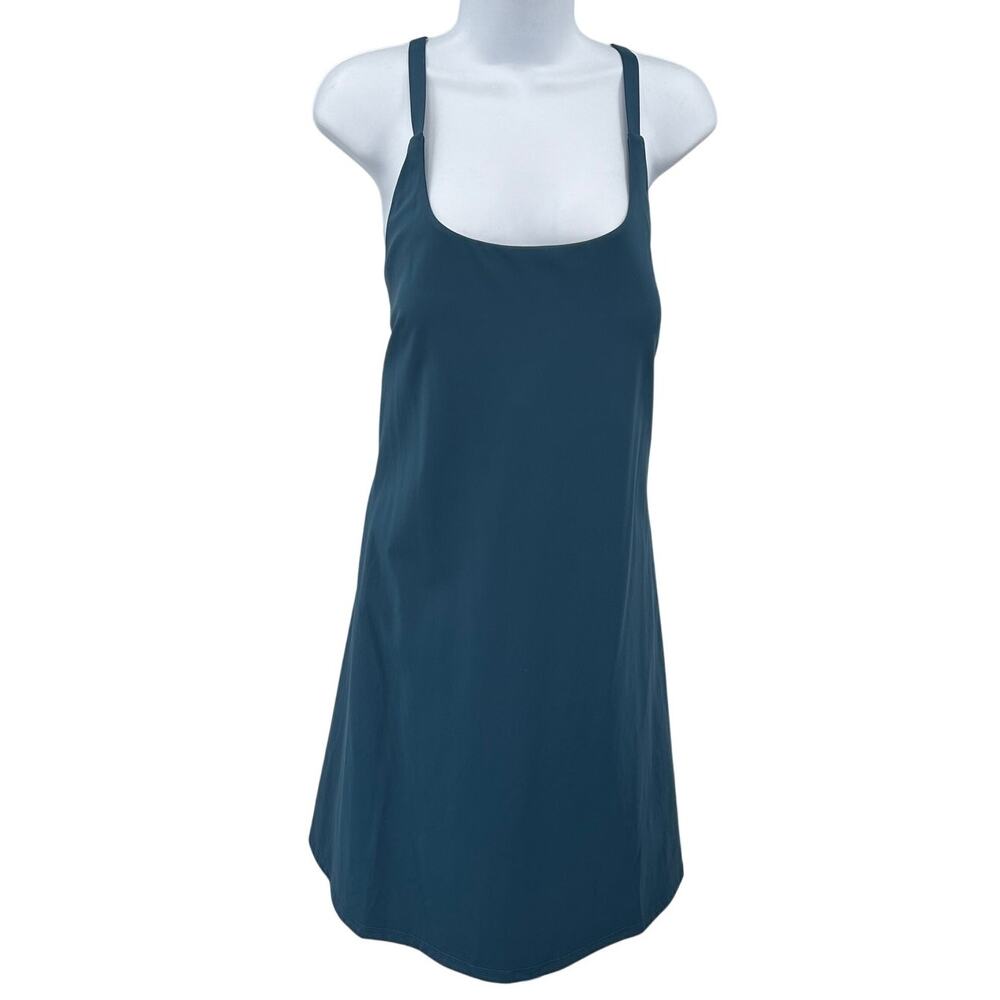 Mini Dress Womens 1X Teal Athletic Adjustable Strap A-Line Cross Back Sportswear